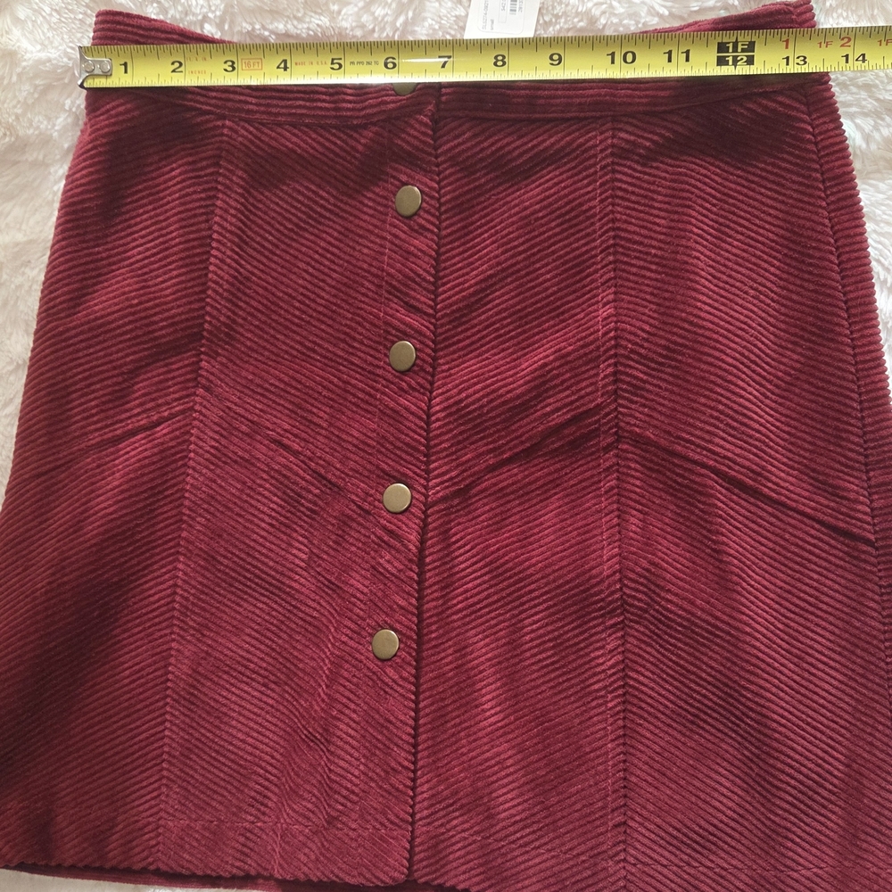 She + Sky Red Corduroy Mini Skirt (NEW)
